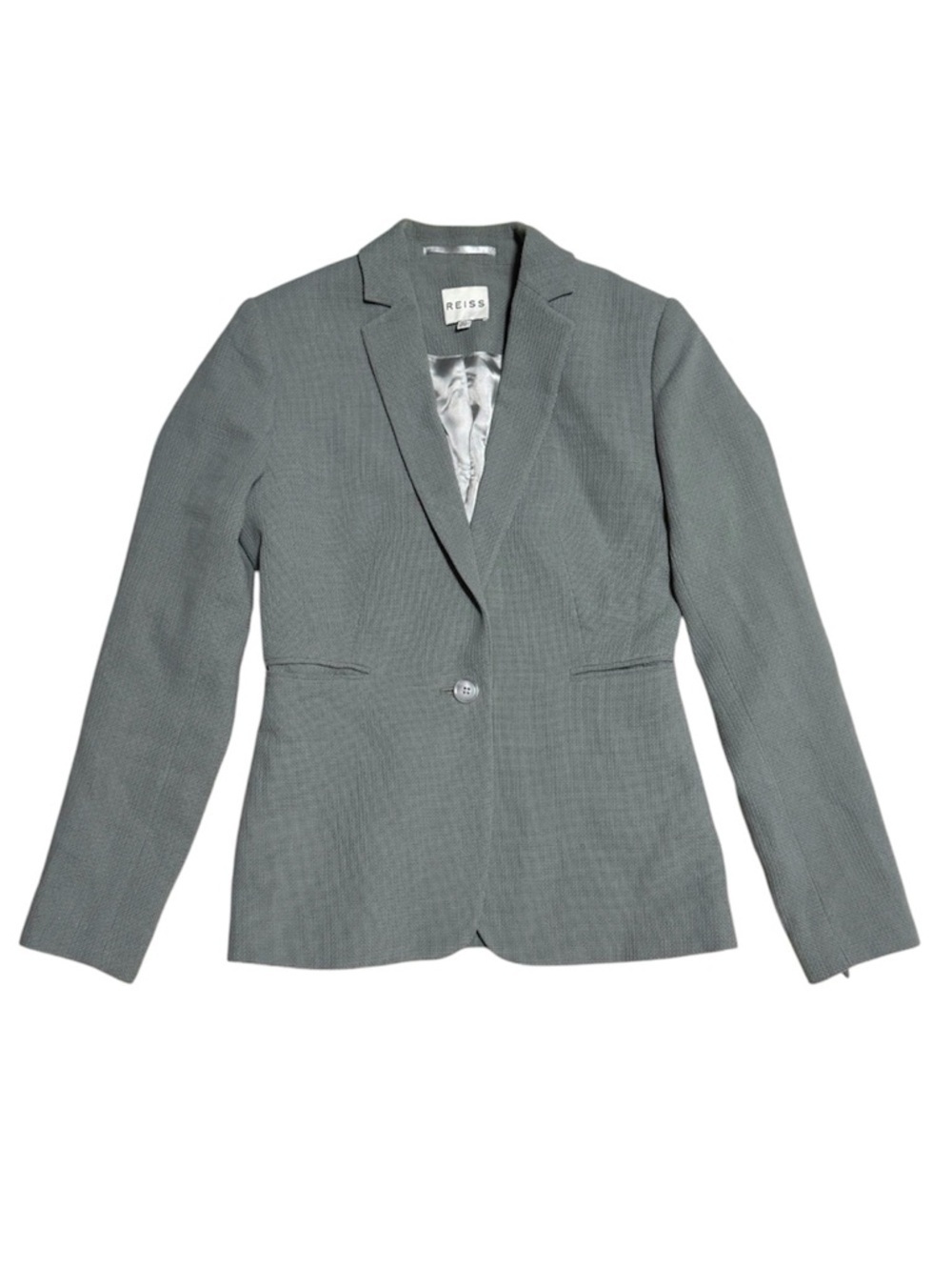 083 REISS Women's Camila Wool Textured Jacket, Fern Green, Sz 0